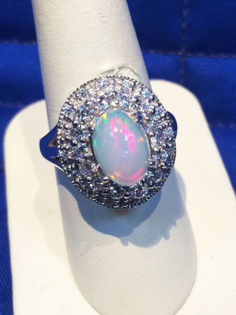 Beautiful opal set ring by Brock Summs. Interested? It's currently on display at our 30th Street Gallery. Call (757)961-7509 for more details